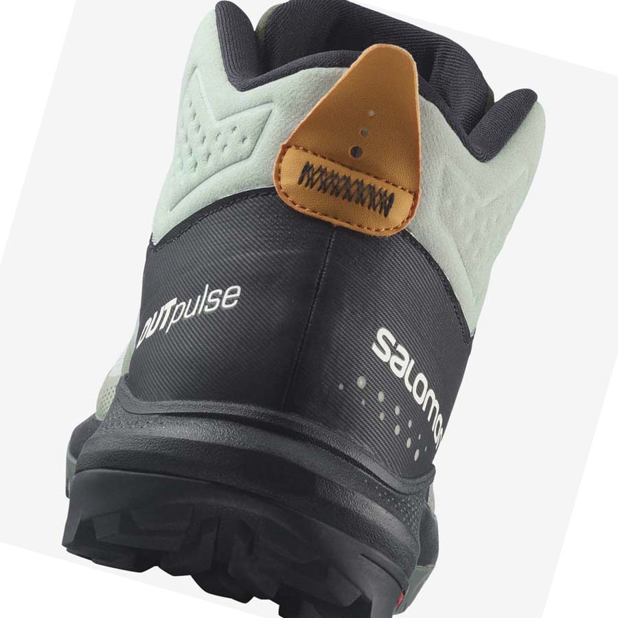 Salomon OUTPULSE MID GORE-TEX Erkek Yürüyüş Ayakkabısı Siyah Turkuaz | TR 3540EBC